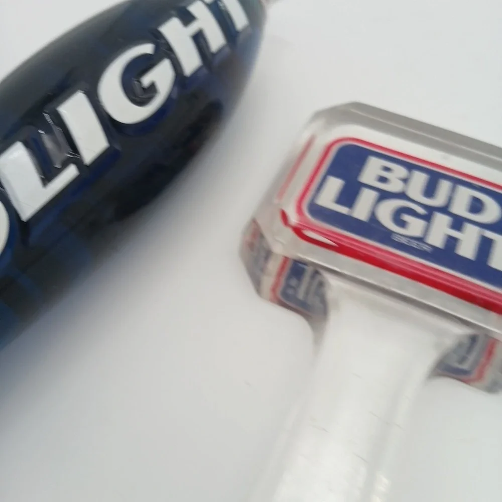 Budweiser Bud Light Large Beer Tap Handle Raised Letters Signature Emboss VTG‎